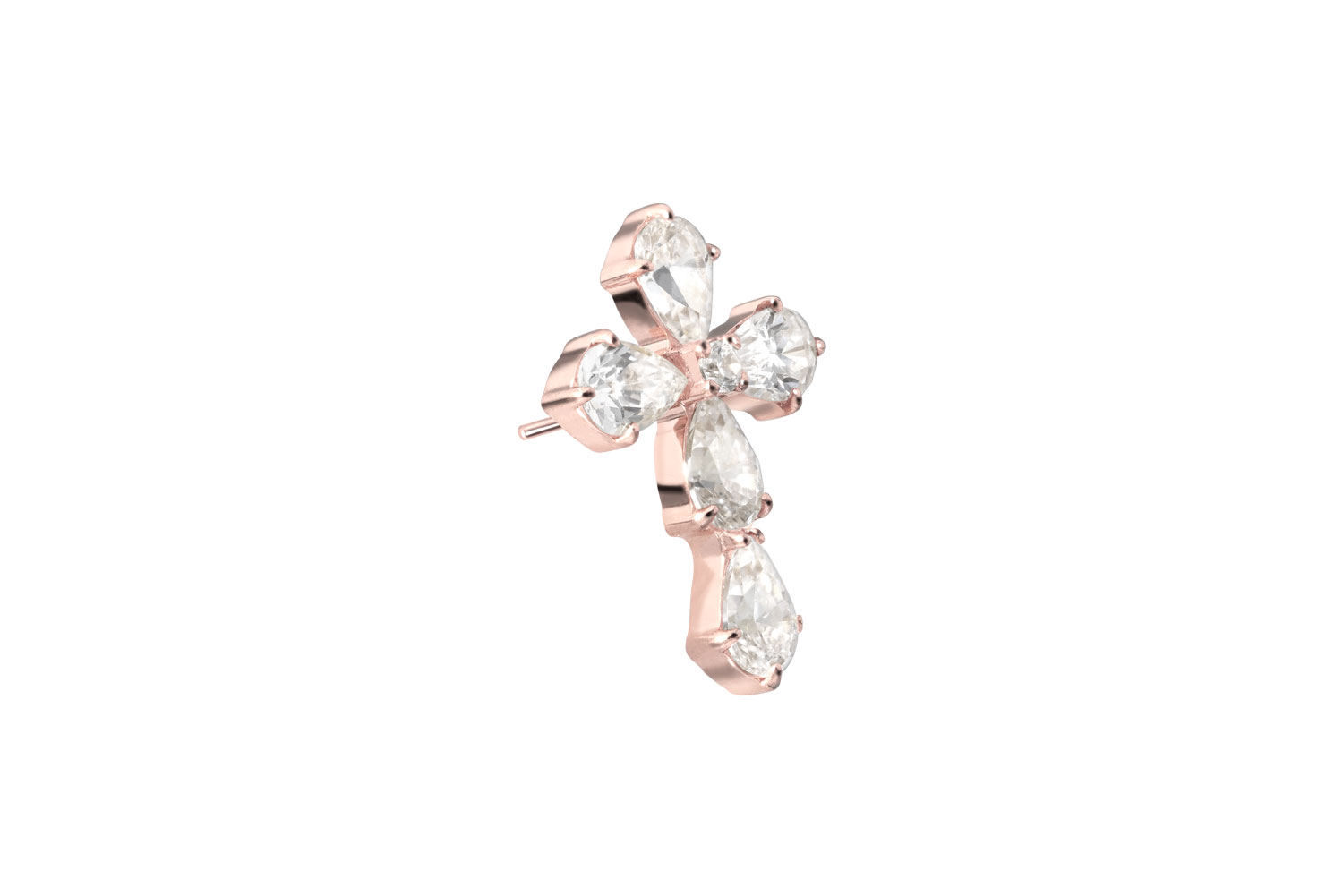 Titan Aufsatz mit Push Pin KRISTALLKREUZ von Piercingline
